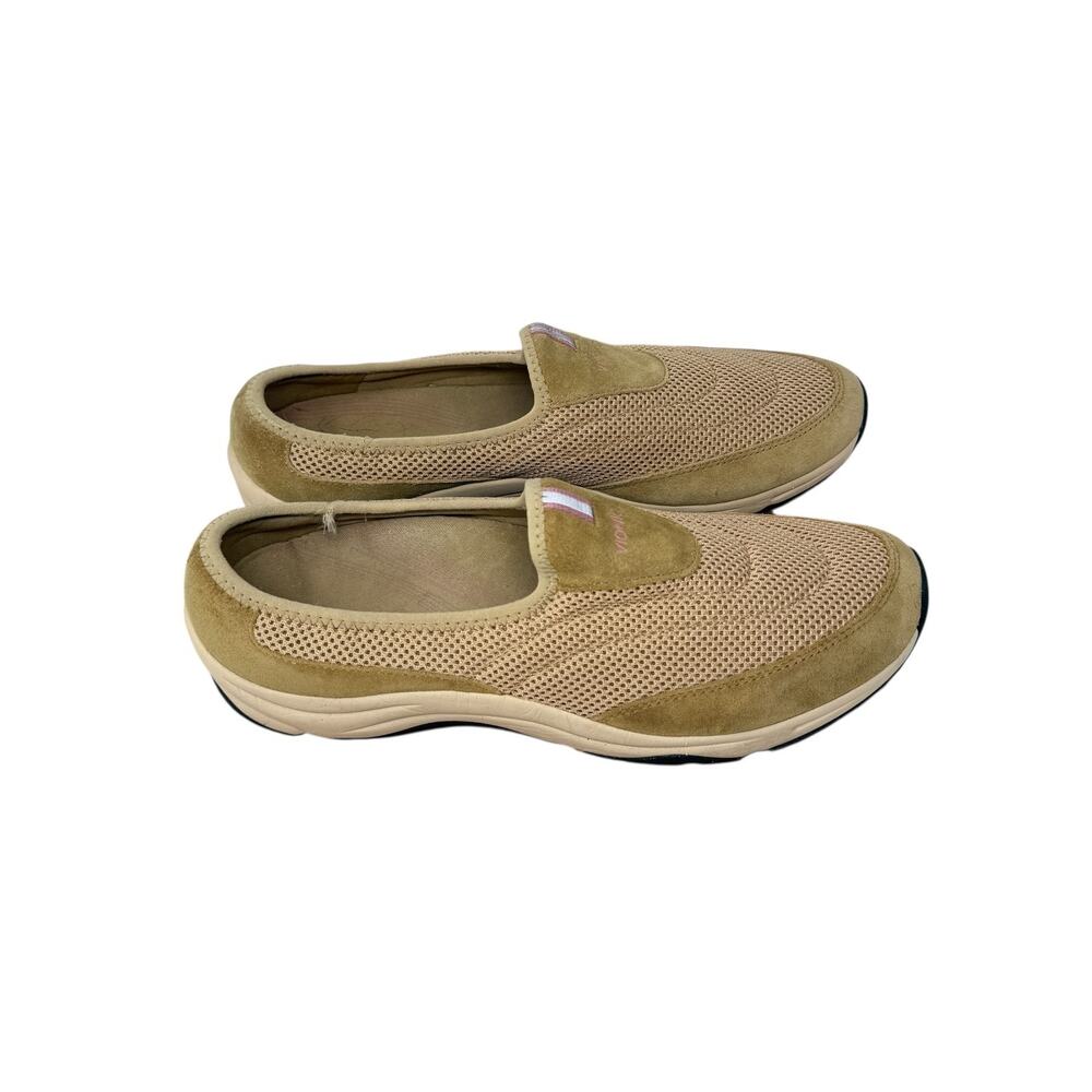 Vionic Heritage Slip On Sneakers Tan Brown Leather Mesh Loafers Womens 12
